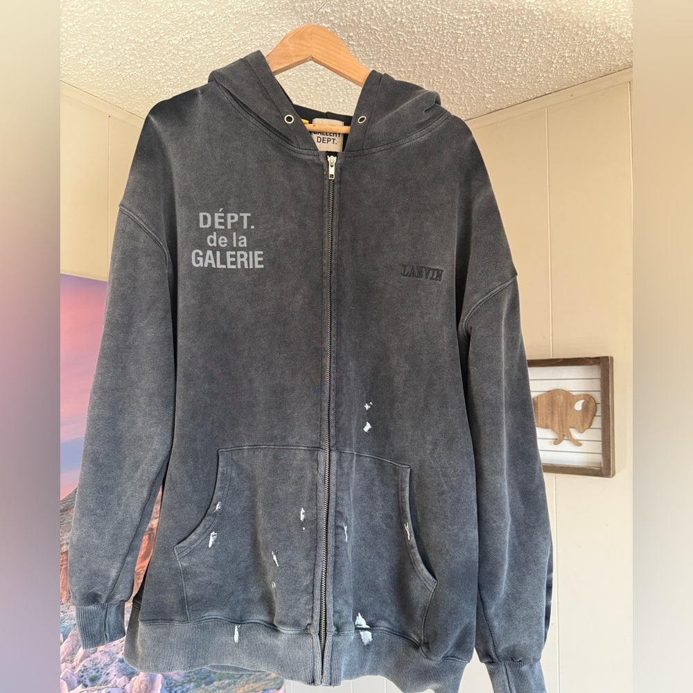 Gallery dep hoodie uniqe style, faded black gray color large size